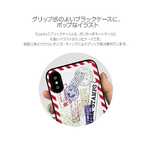 Dparks iPhone XS/X用ブラックケース スタンプ ブルー DS10407I8-イメージ6