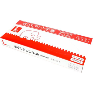 つばさ ポリエチレン手袋 外エンボス Lサイズ クリア 100枚 FC669RE-0610-0025-40-イメージ1