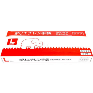 つばさ ポリエチレン手袋 外エンボス Lサイズ クリア 100枚 FC669RE-0610-0025-40-イメージ3