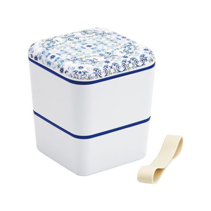 スケーター メラミンランチBOX 2段 天平文様夢幻濃青 600ml FC501PS-SLBWS6M-イメージ1