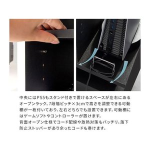 宮武製作所 ゲーム機ラック REGABO ホワイトブラック FCD769J-GRK-001-イメージ6