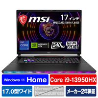 MSI ノートパソコン Raider GE78 HX 13V コアブラック GE78HX13VH329JP