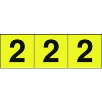 トラスコ中山 TRUSCO 数字ステッカー 30×30 「2」 黄色／黒文字 3枚入 3枚粘着シール3030黄色 FC530FY-2068572