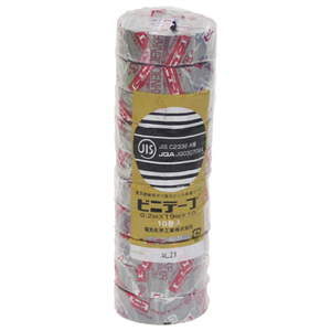 エルパ ビニールテープ 19mm×10m(10巻入) グレー 10110M10PGY-イメージ1