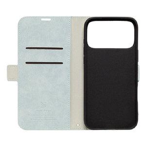 NATURAL　design iPhone17 Pro Max用 手帳型ケース STYLE NATURAL ブルーグレー IP25-69P-VS10-イメージ3