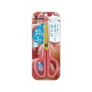 プラス はさみ フィットカットカーブ 洗えるチタン ピーチピンク 34-558 F934878-34-558-イメージ2