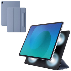 エレコム 13インチiPad Air(M3/M2) フラップケース 超薄型 マグネット着脱 スリープ対応 ブルーグレー TB-A25XWVPF2BG-イメージ2