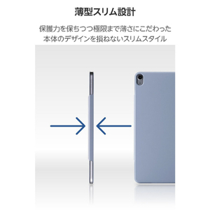 エレコム 13インチiPad Air(M3/M2) フラップケース 超薄型 マグネット着脱 スリープ対応 ブルーグレー TB-A25XWVPF2BG-イメージ5