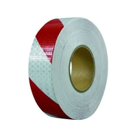 セーフラン安全用品 高輝度反射テープ 赤白 幅50mm×50m 赤白50500.35 FC427HM-2068986