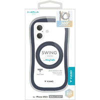 MSソリューションズ iPhone 17用360度回転スタンド付き耐傷・耐衝撃ハイブリッドケース 「ViAMO mag swing」 ネイビー LN-IM25VMMSNV