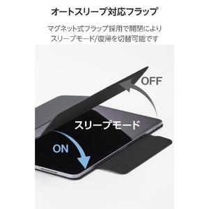 エレコム 13インチiPad Air(M3/M2) フラップケース 超薄型 マグネット着脱 スリープ対応 ブラック TB-A25XWVPF2BK-イメージ7