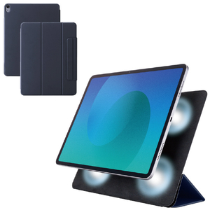 エレコム 13インチiPad Air(M3/M2) フラップケース 超薄型 マグネット着脱 スリープ対応 ネイビー TB-A25XWVPF2NV-イメージ2