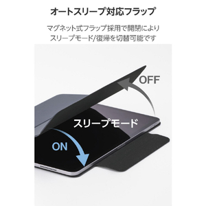 エレコム 13インチiPad Air(M3/M2) フラップケース 超薄型 マグネット着脱 スリープ対応 ネイビー TB-A25XWVPF2NV-イメージ7