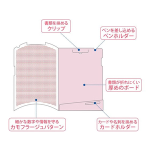 プラス クリップ付ボードホルダー・カモフラージュ ピンク FL-130CH 1冊 F840794-89482-イメージ6