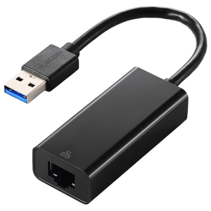 エレコム 1Gbps USB-A 有線LANアダプター ブラック EDC-GUA3V3-B-イメージ1
