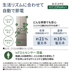 パナソニック 551L 6ドア冷蔵庫 ヘアラインシャンパン NR-F55HY2-N-イメージ8