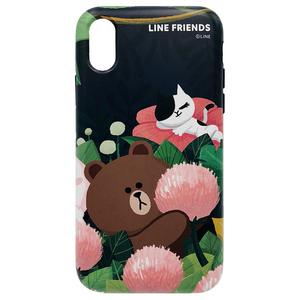 LINE FRIENDS iPhone XR用ケース DUAL GUARD テーマ ブラウン KCL-DCT004-イメージ1