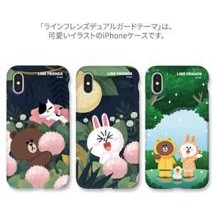 LINE FRIENDS iPhone XR用ケース DUAL GUARD テーマ ブラウン KCL-DCT004-イメージ4