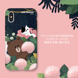 LINE FRIENDS iPhone XR用ケース DUAL GUARD テーマ ブラウン KCL-DCT004-イメージ5