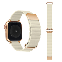 GAACAL Apple Watch Series 1-8/SE1-2/ULTRA(42/44/45/49mm)用マグネット式PUレザーバンド アイボリー W00186AB