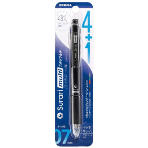 ゼブラ 4色エマルジョンボールペン 0．7mm+シャープ 0．5mm 1本入り スラリマルチ ﾀｷﾉｳﾍﾟﾝPB4SA11BK-イメージ1