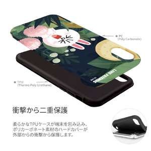 LINE FRIENDS iPhone XR用ケース DUAL GUARD テーマ コニー KCL-DCT005-イメージ3