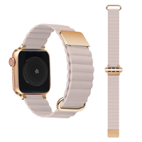 GAACAL Apple Watch Series 1-8/SE1-2/ULTRA(42/44/45/49mm)用マグネット式PUレザーバンド スモークピンク W00186PSB