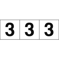 トラスコ中山 TRUSCO 数字ステッカー 30×30 「3」 白／黒文字 3枚入 3枚粘着シール3030数字｢3｣ FC531FY-4388186