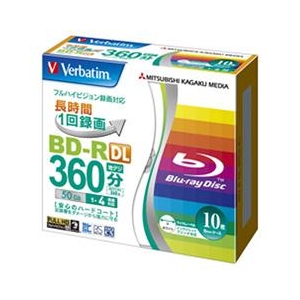 Verbatim 録画用50GB 片面2層 1～4倍速対応 BD-R追記型 ブルーレイディスク 10枚入り VBR260YP10V1-イメージ1