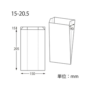 シモジマ NF窓付耐油ガゼットパック 15-20.5 未晒無地 100枚 FCF246S-4181107-イメージ3