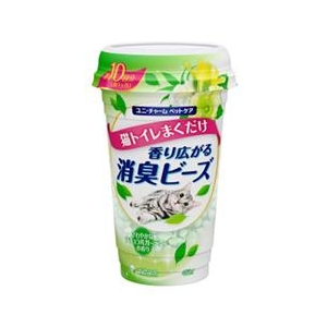 ユニ・チャームペットケア 猫トイレまくだけ 香り広がる消臭ビーズ さわやかなナチュラルガーデンの香り 450ml ｼﾖｳｼﾕｳﾋﾞ-ｽﾞｶﾞ-ﾃﾞﾝ450ML-イメージ1