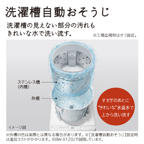 日立 10．0kg全自動洗濯機 e angle select ビートウォッシュ ホワイト BW-X100JE3 W BW ナイアガラ ビート洗浄 0kg