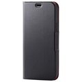 エレコム iPhone 12/12 Pro用レザーケース UltraSlim 磁石付き 手帳型 ブラック PM-A20BPLFUBK