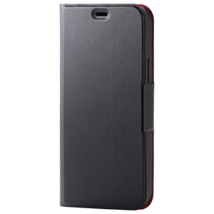 エレコム iPhone 12/12 Pro用レザーケース UltraSlim 磁石付き 手帳型 ブラック PM-A20BPLFUBK-イメージ1