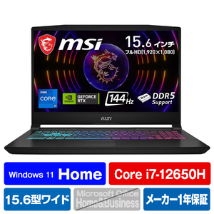 MSI KATANA-15-B12VGK-039JP ノートパソコン Katana 15 B12V ブラック 