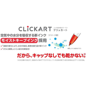 ゼブラ ノック式水性カラーペン クリッカート 赤 10本 FCC0977-WYSS22-R-イメージ3
