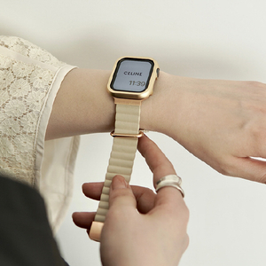 GAACAL Apple Watch Series 1-8/SE1-2/ULTRA(42/44/45/49mm)用マグネット式PUレザーバンド ブルーグレー W00186BGB-イメージ3