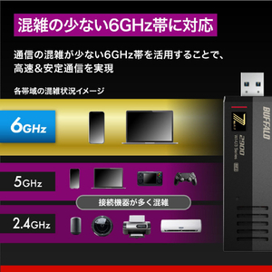 バッファロー IEEE802．11be/ax/ac/n/a/g/b 2882Mbps 無線LAN子機 ブラック WI-U3-2900BE2-イメージ4
