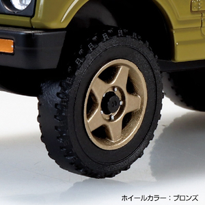 アオシマ スズキ JA11 ジムニー カスタムホイール (オリーブ) Aﾗｸﾌﾟﾗ18CUOEｼﾞﾑﾆ-Cｵﾘ-ﾌﾞ-イメージ6