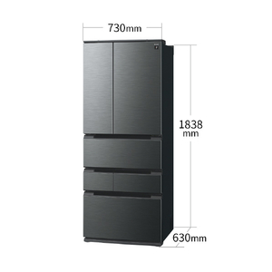 シャープ 545L 6ドア冷蔵庫 FiT63cmシリーズ ダスクダークメタル SJ-MF55P-H-イメージ2