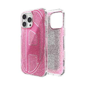 DIESEL iPhone 16 Pro Max用Diesel Oval D Glitter Case FW24 pink 60158-イメージ1