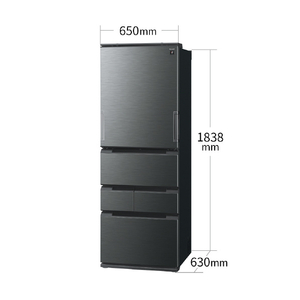 シャープ 457L 5ドア冷蔵庫 FiT63cmシリーズ ダスクダークメタル SJ-MW46P-H-イメージ2