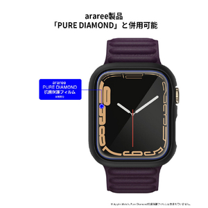araree Apple Watch Series 7 45mm用AERO ハードケース ブラック AR22417AW-イメージ13