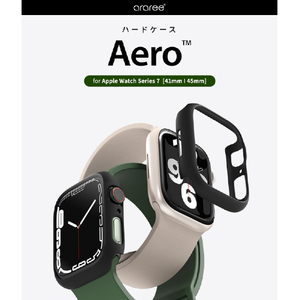 araree Apple Watch Series 7 45mm用AERO ハードケース ブラック AR22417AW-イメージ4