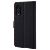 レイアウト arrows N用耐衝撃 手帳型レザーケース シンプル マグネット ブラック/レッド RT-ARNELC1/BR