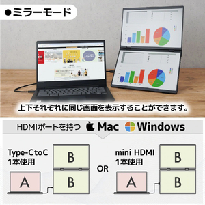 サンコー Mac/Windows両対応 上下2画面拡張ポータブルモニター ホワイト DMAC25HWH-イメージ8