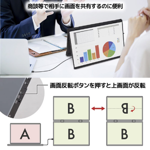 サンコー Mac/Windows両対応 上下2画面拡張ポータブルモニター ホワイト DMAC25HWH-イメージ9