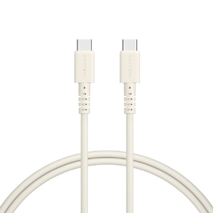 MOTTERU しなやかで絡まない USB-C to USB-Cシリコンケーブル(100cm) アーモンドミルク MOT-SLCC100-AM-イメージ1