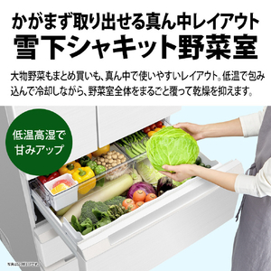 シャープ 429L 6ドア冷蔵庫 FiT63cmシリーズ ラスティックホワイト SJ-MF43P-W-イメージ11
