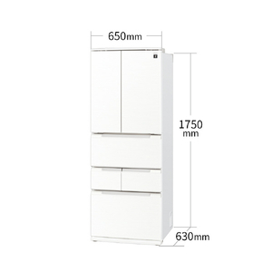 シャープ 429L 6ドア冷蔵庫 FiT63cmシリーズ ラスティックホワイト SJ-MF43P-W-イメージ2